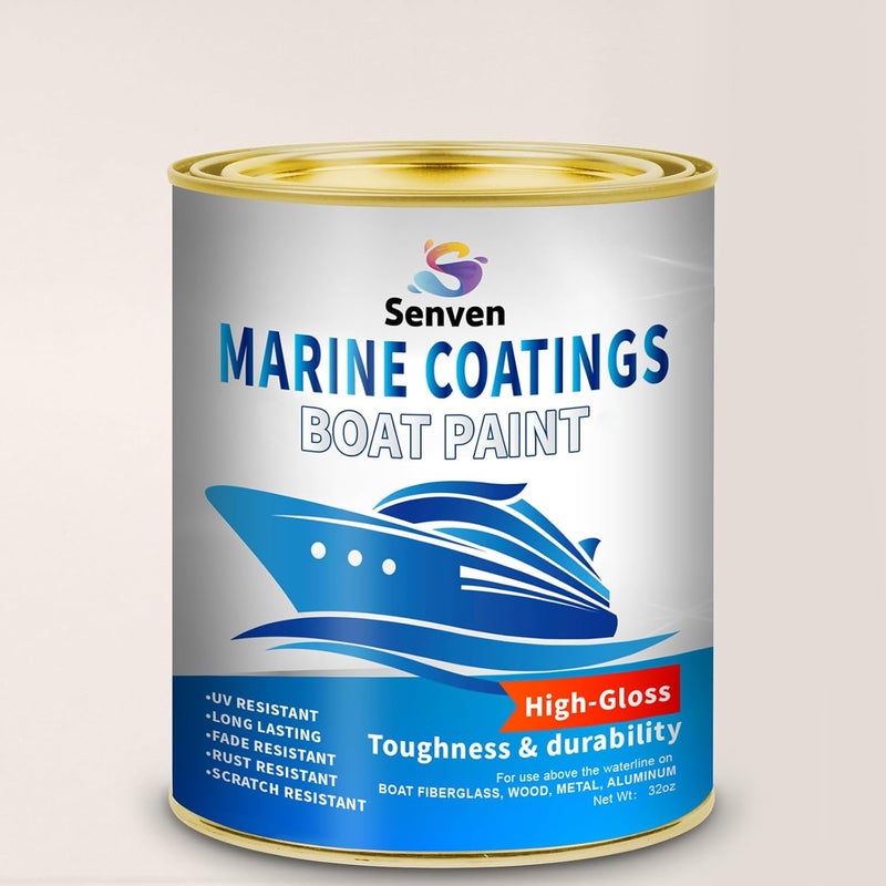 SENVEN Boat Paint 35 Oz Gloss Marine Boat Topside Bottom Enamel Paint for Boats, Wood, Fiberglass, Aluminum, Metals, Oil-Based Epoxy White Black Red Gray Blue - Image 1